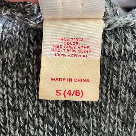 Faded Glory Early 2000's Gray Grey Knitted Button Down Babydoll Knit Cardigan S - Picture 8 of 8